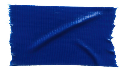 Textured blue tarp with visible grid pattern and frayed edges on transparent background.