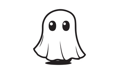 halloween ghost isolated on white