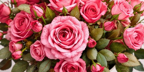 Naklejka premium Delicate Pink Rose Arrangement Vector Art