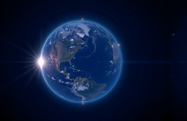 Fototapeta premium Earth from Space Perspective