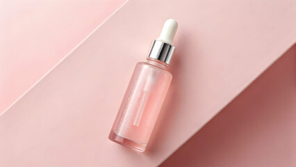 Obraz premium Hyaluronic Dew Serum on light pink background