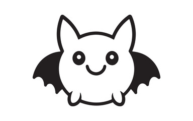 halloween vector illustration of cartoon bat 
