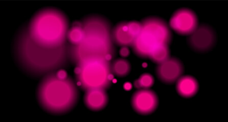 Large soft purple bokeh circles with glow on black background, creating a dreamy abstract field. Suitable for festive, sci-fi or digital designs.