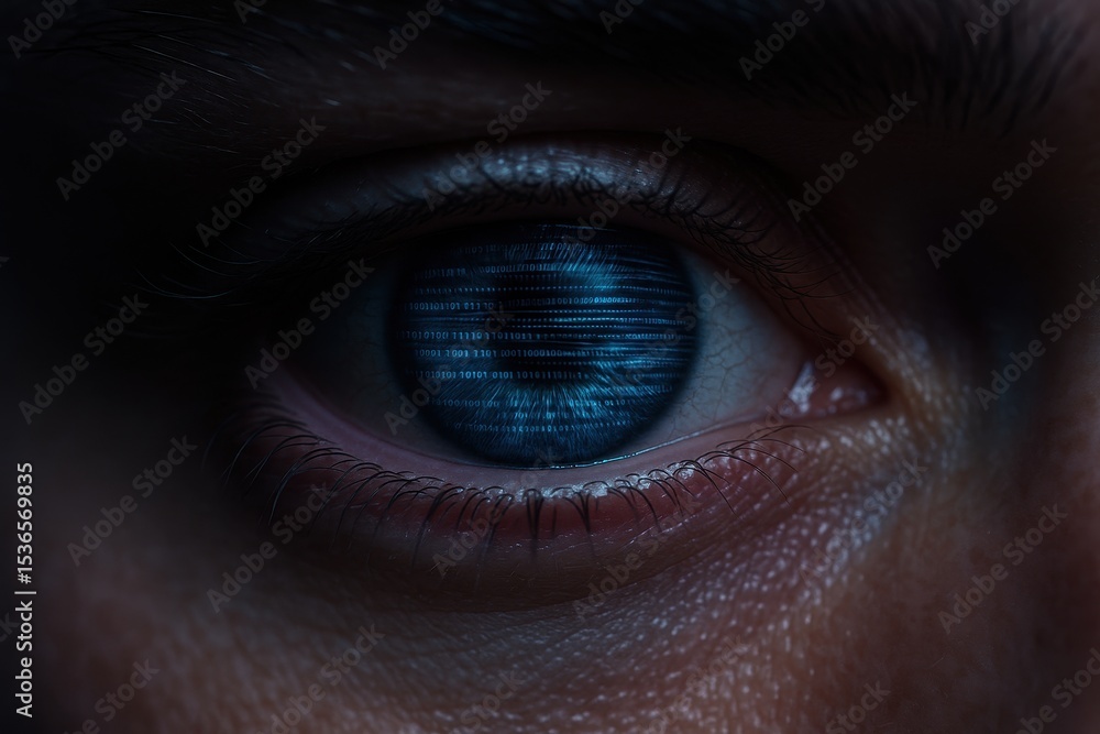 Poster exploring the features of next-generation cyber weapons through digital eye technology