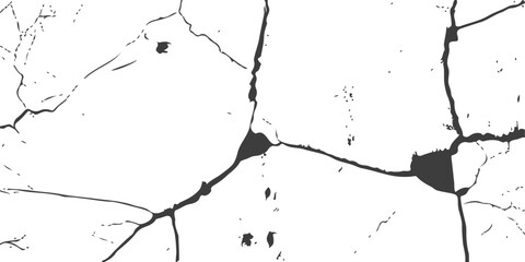 Damaged Cement Surface Illustration on Transparent Background – Abstract Cracked Concrete Texture for Industrial Graphic Design Use