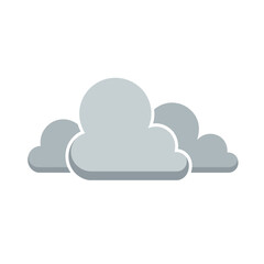 Fototapeta premium Simple gray clouds on white background, for weather forecasts