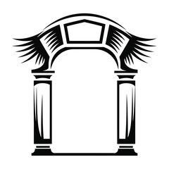 Stylized Mining Pickaxe Border in Black and White, Vector Illustration for Creative Projects and Design Elements.