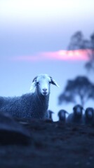 Fototapeta premium Misty mountain sheep