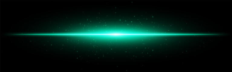 Light burst set icon. Aqua horizontal flash with subtle particles and gradient beam on dark background, perfect for tech or digital interface themes.