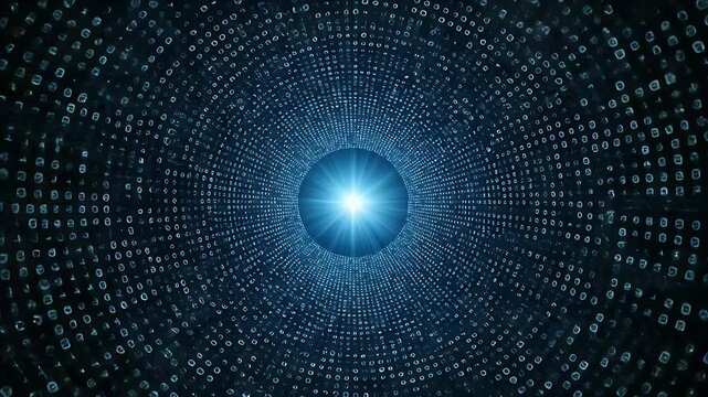 Digital tunnel with a bright center
