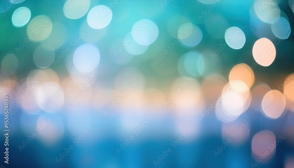 Poster dreamy blue and peach bokeh light background with soft blur effect for web design, branding, or prin