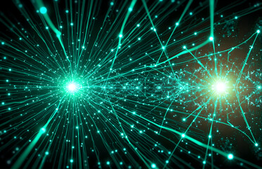 Fototapeta premium Tech Particle Network Lines