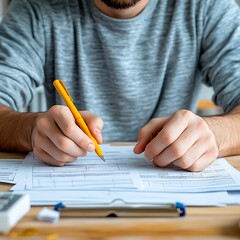 Tax exemption documentation process home office business analysis organized environment close-up view legal insights
