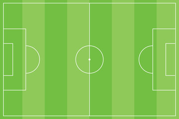 Vector soccer field with green grass
