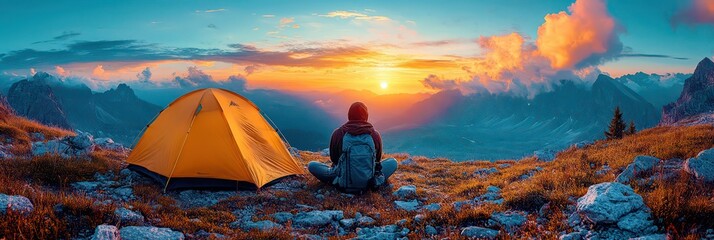 Camping with panoramic mountain views