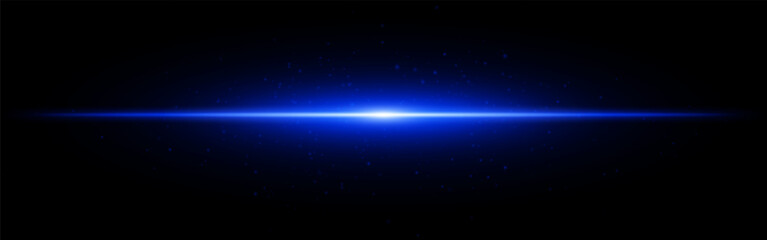 Fototapeta premium Light burst set icon. Aqua horizontal flash with subtle particles and gradient beam on dark background, perfect for tech or digital interface themes.
