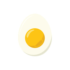 A Simple Minimalist Illustration of a Hard-Boiled Egg Cut in Half