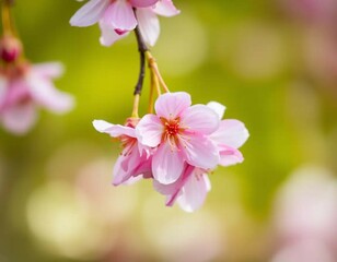 Dew Cover Morning Cherry Blossoms