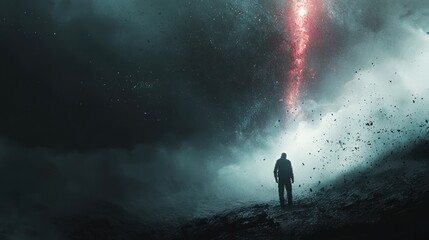 Obraz premium Mysterious figure landscape