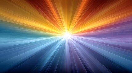 Fototapeta premium Vibrant Rainbow Beams Bursting From The Center with Radiating Spectrum of Colors