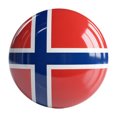 Obraz premium Glossy Round Norwegian Flag Badge : A Collectible Pin Design