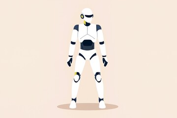 Fototapeta premium White humanoid robot standing upright 