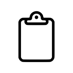 Minimal Black Line Clipboard Icon for Tasks and Notes