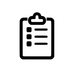 Fototapeta premium Minimal Black Line Clipboard Icon for Tasks and Notes