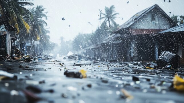 Storm damaged street