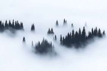 Foggy forest sets a tranquil, mysterious mood