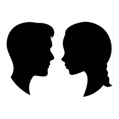 Male and Female High Contrast Vector Illustration