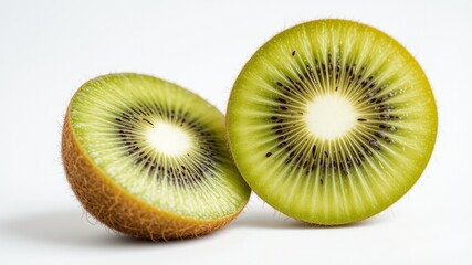 Delicious Kiwi Slice Isolated on White for Creative Use