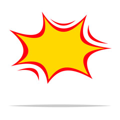 Comic starburst explosion balloon vector isolated illustration