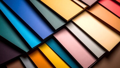 Vibrant Color Palette Arrangement Abstract Modern Composition of Geometric Shapes.