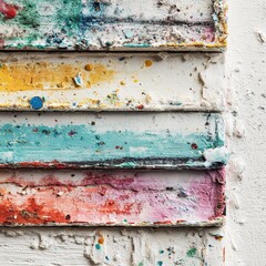 Colorful abstract painting showing brushstrokes and paint splatter