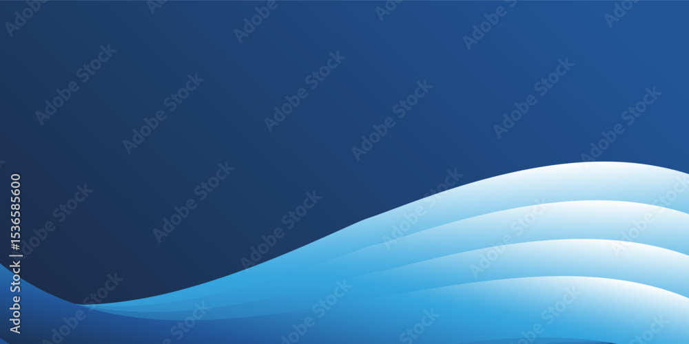 Poster an elegant abstract background with a gradient of deep blue to lighter blue, featuring a subtle, wav