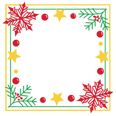 Festive christmas frame border featuring snowflakes stars and decorative seasonal elements