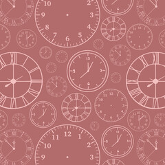 Stylish beautiful clock vector pattern. Time, watch, schedule, business, management, plan, work and urgency concept. Vector illustration