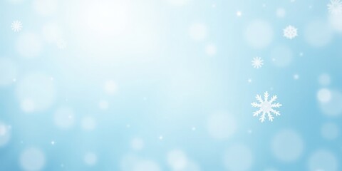 Naklejka premium Light blue winter background with falling snowflakes