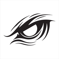 Abstract Tribal Eye Tattoo Silhouette Symbol Vector Design