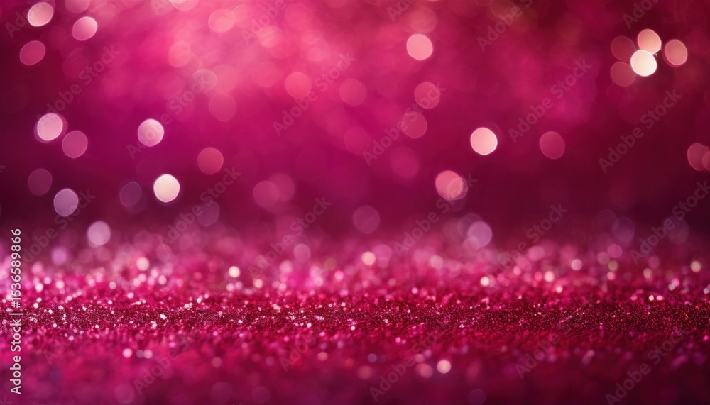Poster sparkling magenta glitter background with soft bokeh lights and shimmering texture, ideal for festiv