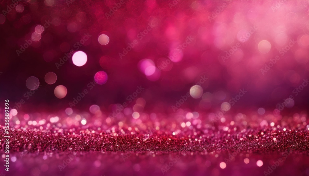 Poster sparkling magenta glitter background with soft bokeh lights and shimmering texture, ideal for festiv