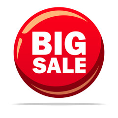 Round big sale vector isolated illustration