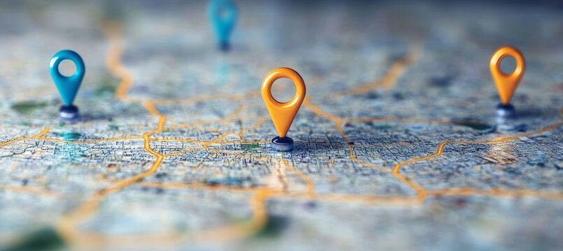 Geospatial Analysis on Maps Featuring GPS Navigation Through Urban Landmarks and City Streets