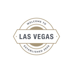 Fun vector retro design of Las Vegas city silhouette suitable for stickers or prints