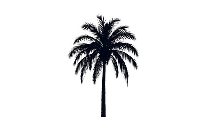 Detailed Palm Tree Cutout on White Background for Print and Digital Use