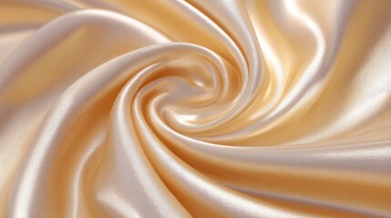 Elegant Champagne Satin Fabric Swirls: A Luxurious Textured Background