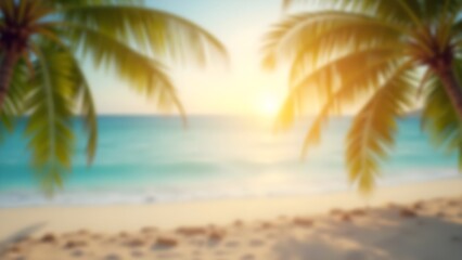 Warm Tropical Beach with Soft Focus and Relaxed Mood