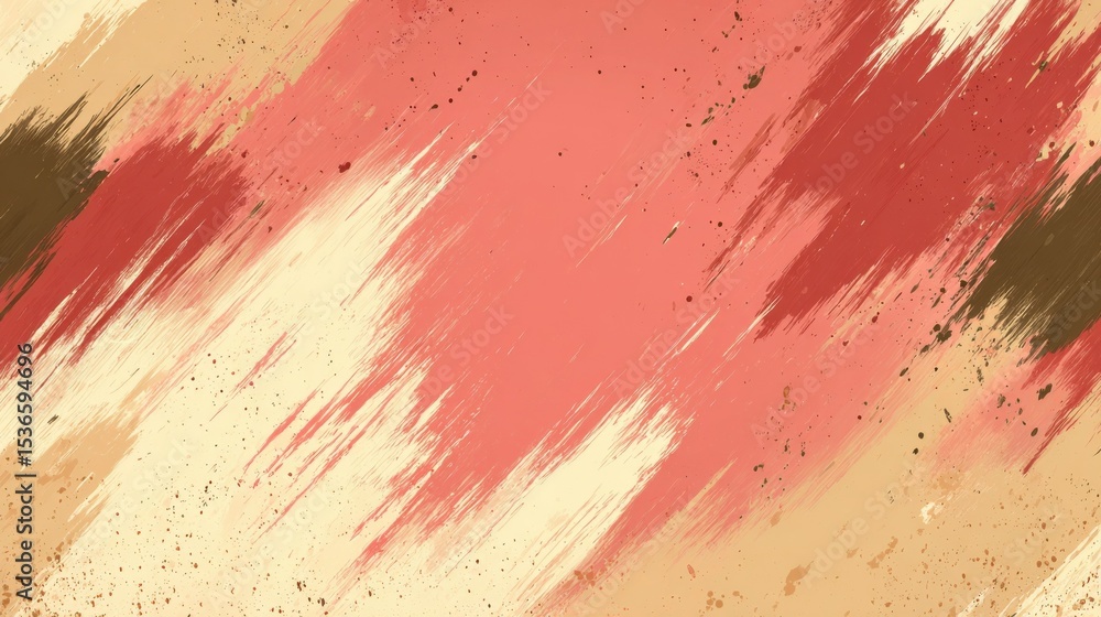 Poster abstract brush strokes in earth tones, ideal for artistic expression and creative backgrounds, suita