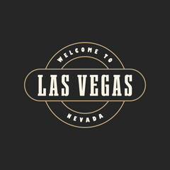 Fun vector retro design of Las Vegas city silhouette suitable for stickers or prints